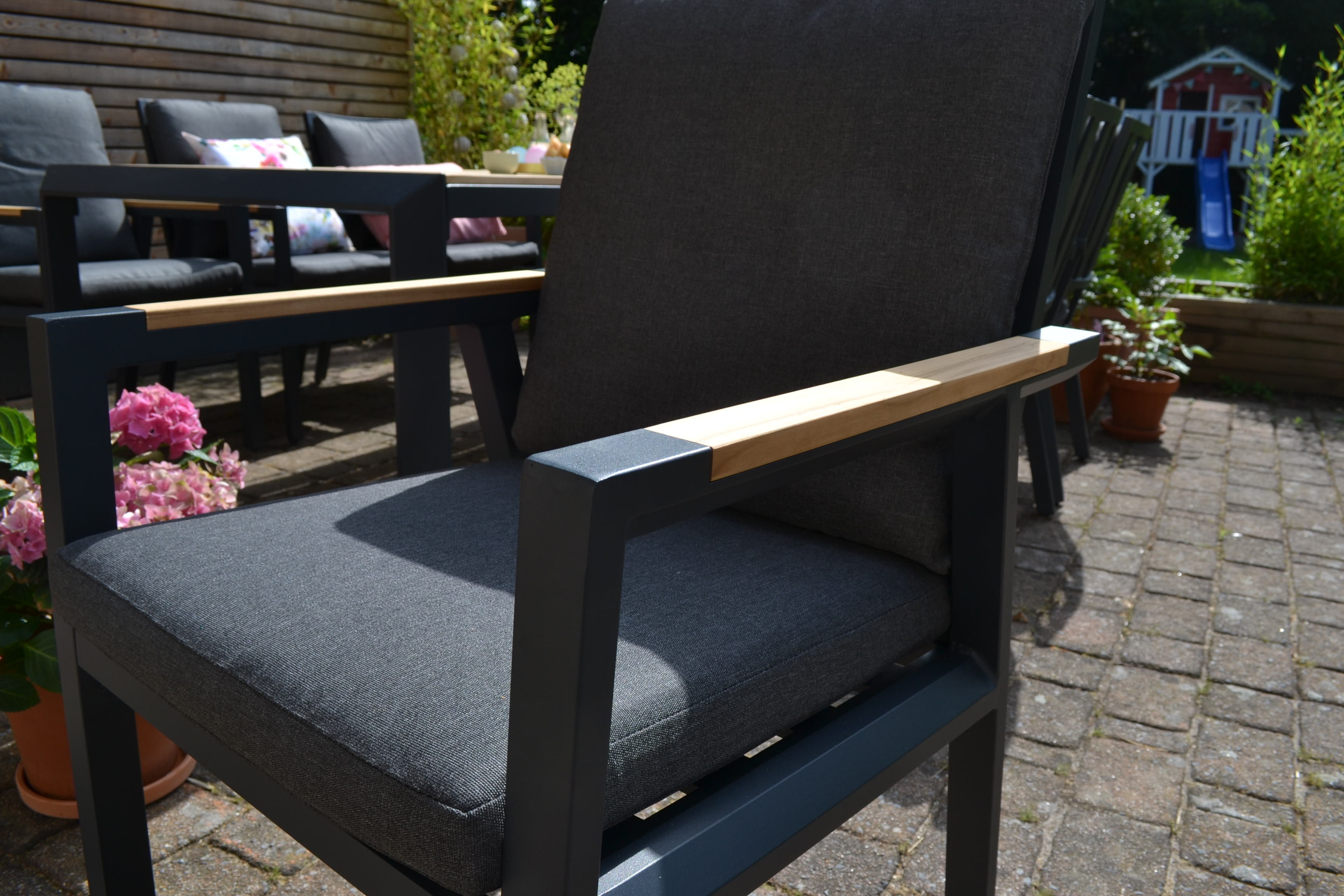 6 x Garten Stuhl Alexia mit Sitz- und Rückenpolster