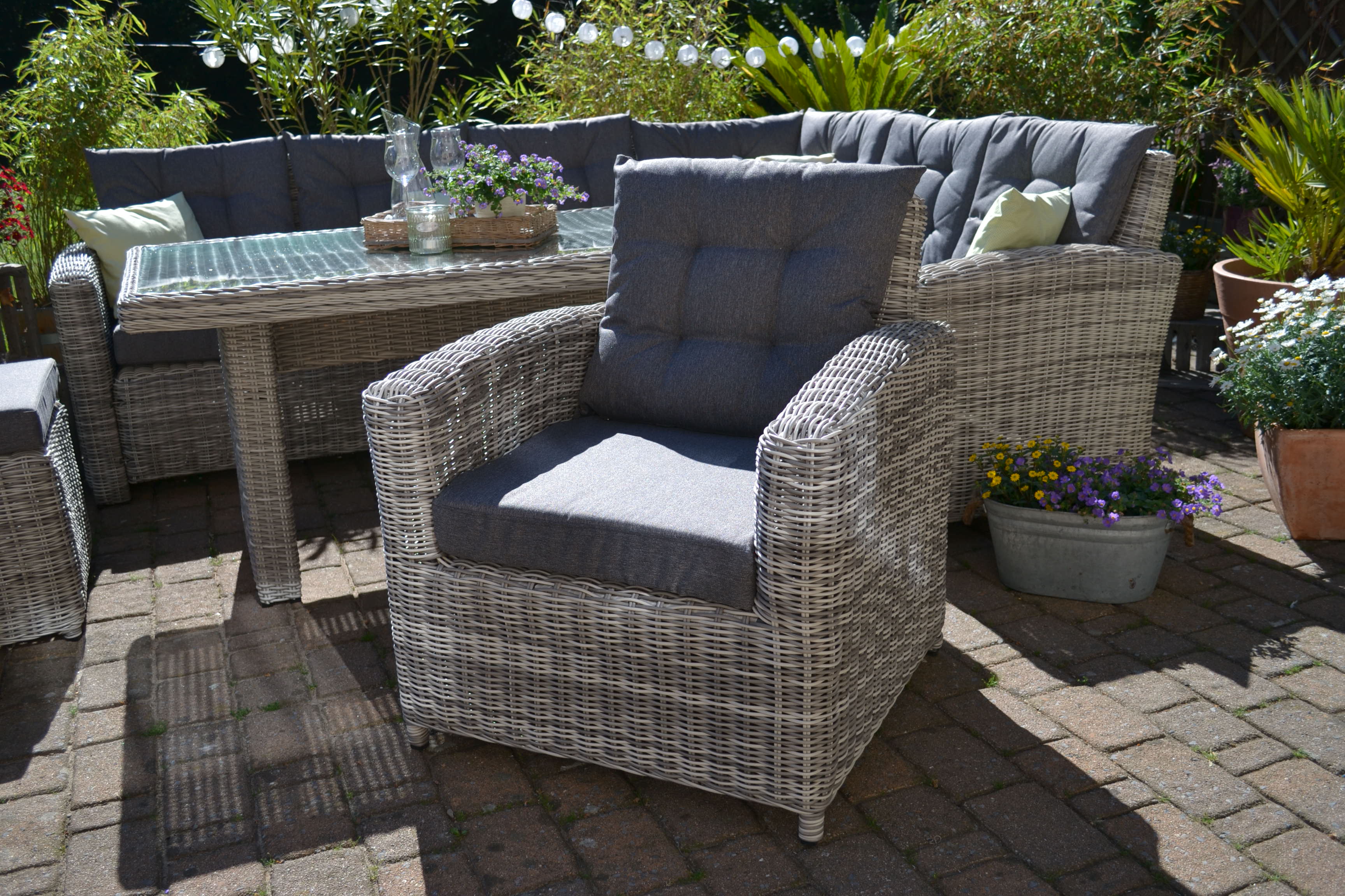 Sessel Manhattan sandgrau, Polster grau